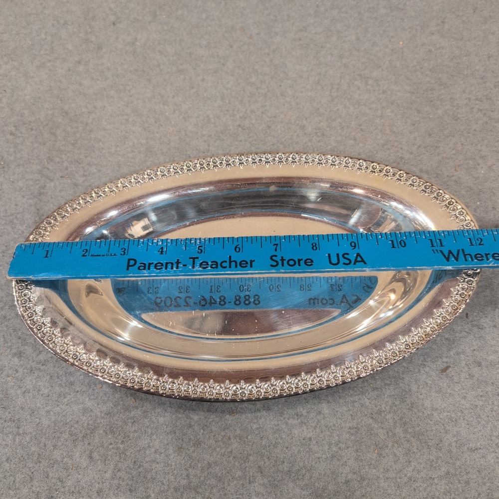 Wilcox International Silver Co Rose Marie Silverplate Oval Serving Tray Dish - Picture 3 of 6